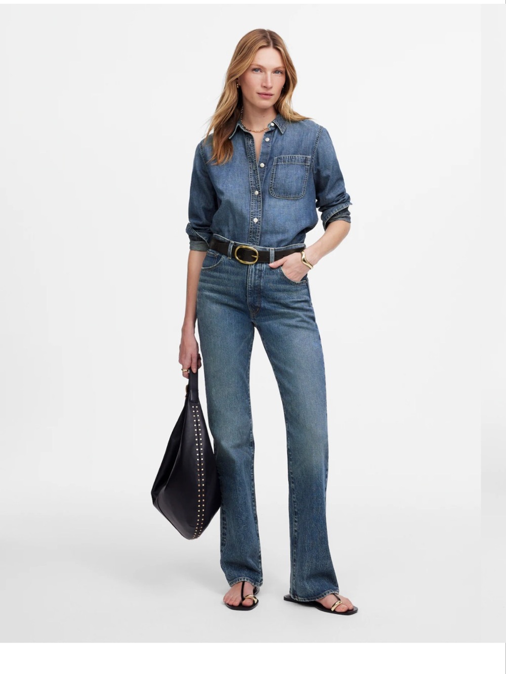 Madewell Relaxed Bootcut Jeans Womens Size 29 Blue Concho Wash Mid Rise‎ NS943